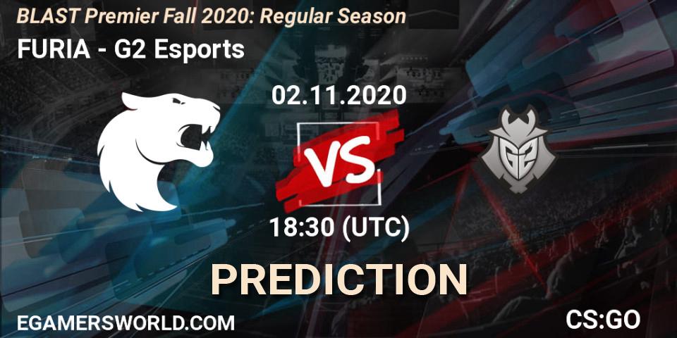 FURIA проти G2 Esports: Поради щодо ставок, прогнози на матчі. 02.11.2020 at 21:30. Counter-Strike (CS2), BLAST Premier Fall 2020: Regular Season