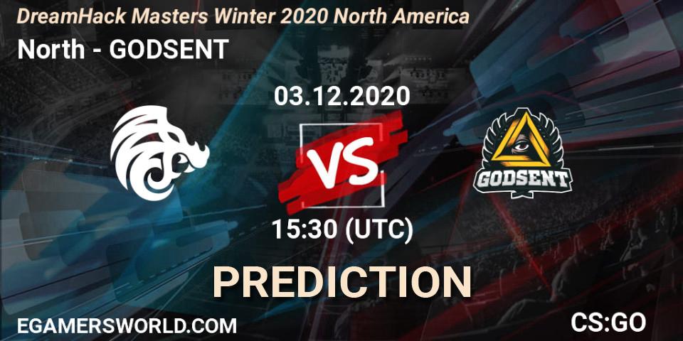 North проти GODSENT: Поради щодо ставок, прогнози на матчі. 03.12.2020 at 15:40. Counter-Strike (CS2), DreamHack Masters Winter 2020 Europe