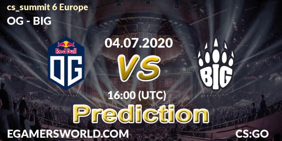 OG проти BIG: Поради щодо ставок, прогнози на матчі. 04.07.2020 at 16:00. Counter-Strike (CS2), cs_summit 6 Europe