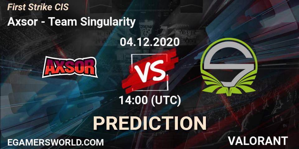 Axsor проти Team Singularity: Поради щодо ставок, прогнози на матчі. 04.12.2020 at 14:00. VALORANT, First Strike CIS