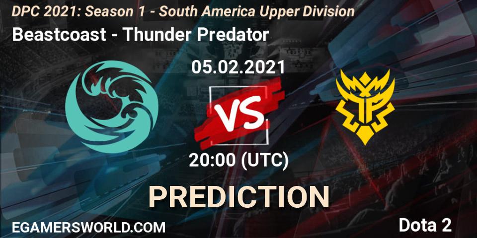 Beastcoast проти Thunder Predator: Поради щодо ставок, прогнози на матчі. 05.02.2021 at 20:00. Dota 2, DPC 2021: Season 1 - South America Upper Division