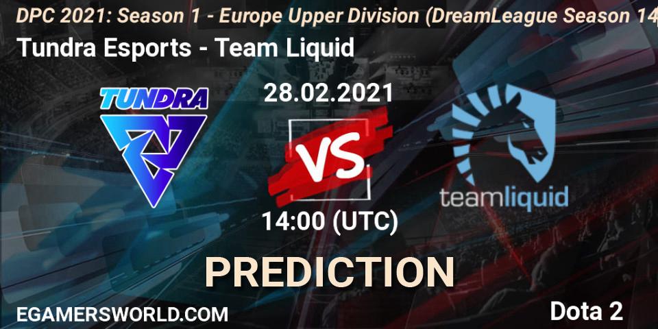 Tundra Esports проти Team Liquid: Поради щодо ставок, прогнози на матчі. 28.02.2021 at 13:31. Dota 2, DPC 2021: Season 1 - Europe Upper Division (DreamLeague Season 14)