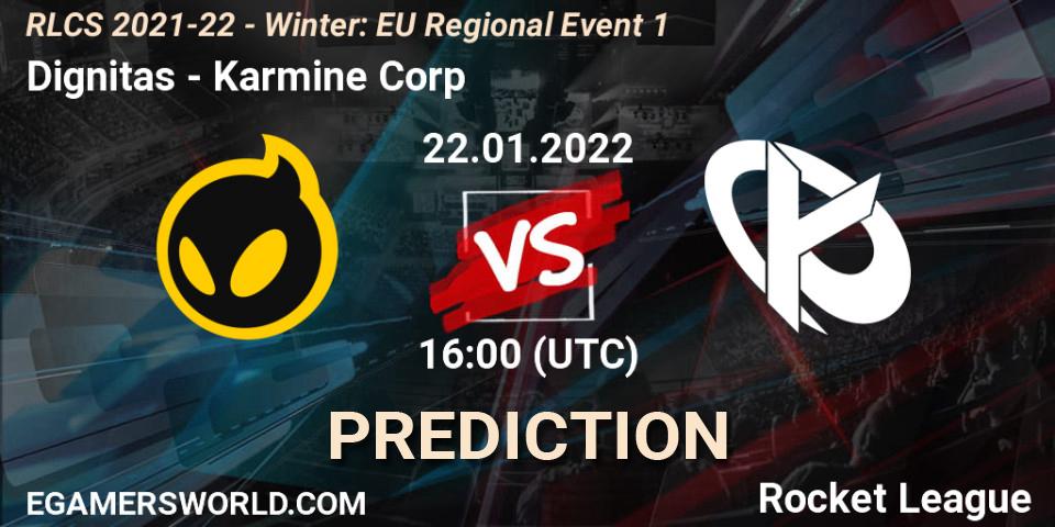 Dignitas проти Karmine Corp: Поради щодо ставок, прогнози на матчі. 22.01.2022 at 16:00. Rocket League, RLCS 2021-22 - Winter: EU Regional Event 1
