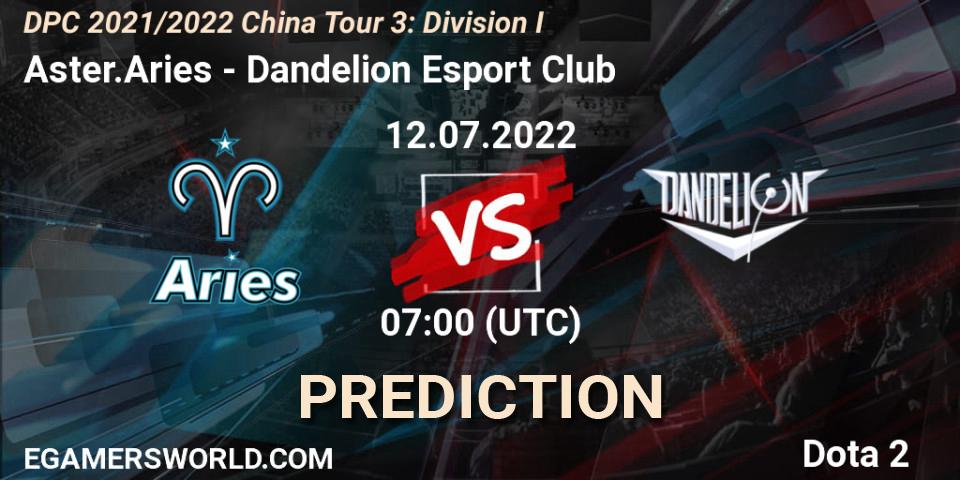 Aster.Aries проти Dandelion Esport Club: Поради щодо ставок, прогнози на матчі. 12.07.2022 at 07:52. Dota 2, DPC 2021/2022 China Tour 3: Division I