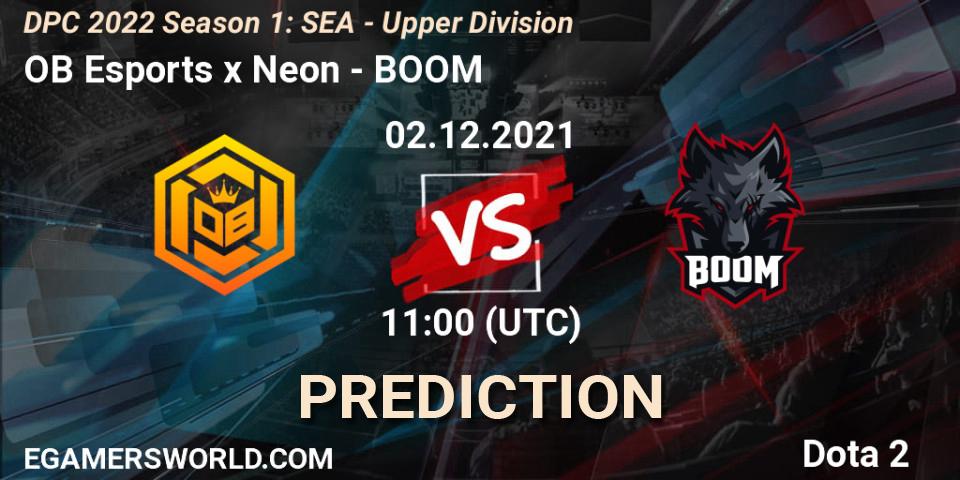 OB Esports x Neon проти BOOM: Поради щодо ставок, прогнози на матчі. 02.12.2021 at 11:04. Dota 2, DPC 2022 Season 1: SEA - Upper Division