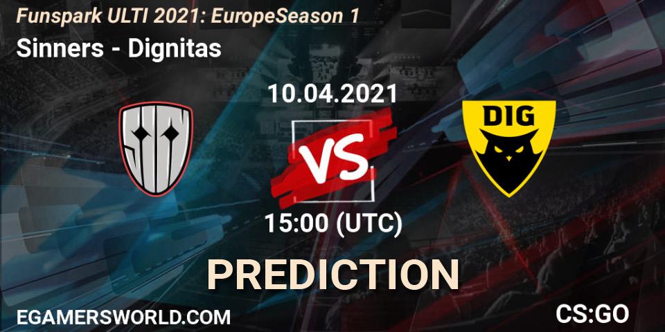 Sinners проти Dignitas: Поради щодо ставок, прогнози на матчі. 10.04.2021 at 15:05. Counter-Strike (CS2), Funspark ULTI 2021: Europe Season 1