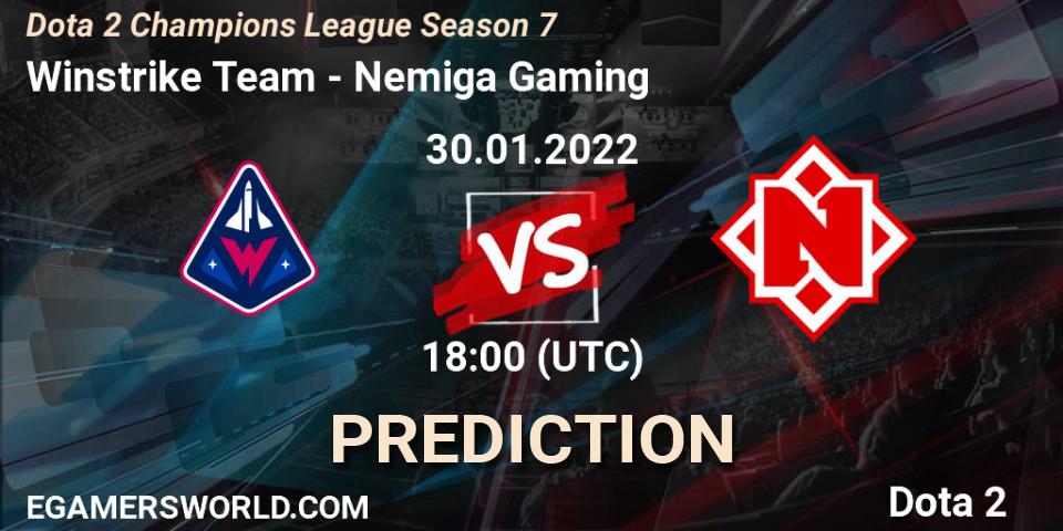 Winstrike Team проти Nemiga Gaming: Поради щодо ставок, прогнози на матчі. 28.01.2022 at 15:00. Dota 2, Dota 2 Champions League 2022 Season 7