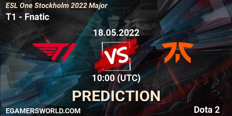 T1 проти Fnatic: Поради щодо ставок, прогнози на матчі. 18.05.2022 at 10:00. Dota 2, ESL One Stockholm 2022 Major