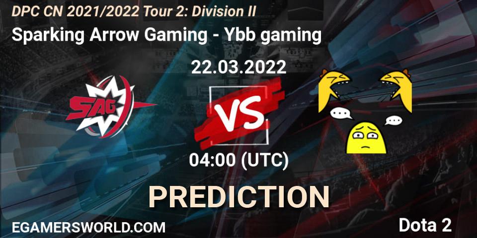 Sparking Arrow Gaming проти Ybb gaming: Поради щодо ставок, прогнози на матчі. 22.03.2022 at 03:59. Dota 2, DPC 2021/2022 Tour 2: CN Division II (Lower)