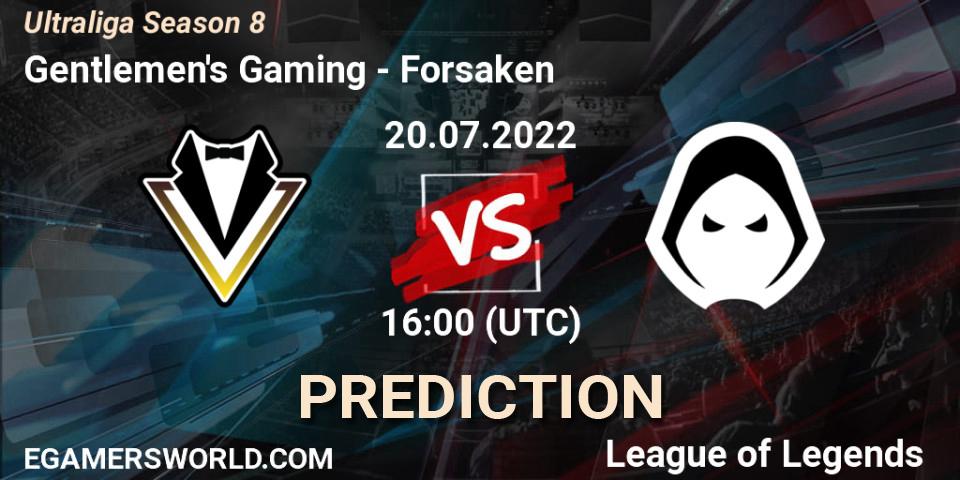 Gentlemen's Gaming проти Forsaken: Поради щодо ставок, прогнози на матчі. 20.07.2022 at 16:00. LoL, Ultraliga Season 8