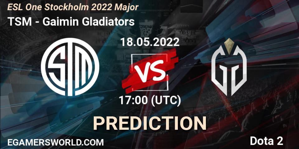 TSM проти Gaimin Gladiators: Поради щодо ставок, прогнози на матчі. 18.05.2022 at 17:19. Dota 2, ESL One Stockholm 2022 Major