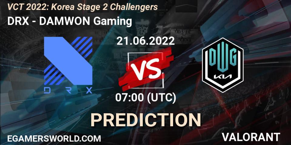 DRX проти DAMWON Gaming: Поради щодо ставок, прогнози на матчі. 21.06.2022 at 07:00. VALORANT, VCT 2022: Korea Stage 2 Challengers