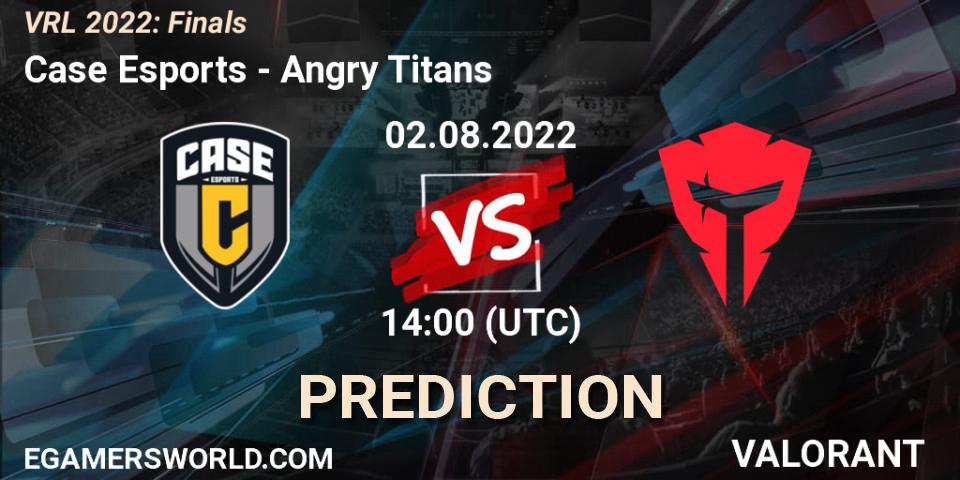 Case Esports проти Angry Titans: Поради щодо ставок, прогнози на матчі. 02.08.2022 at 14:00. VALORANT, VRL 2022: Finals
