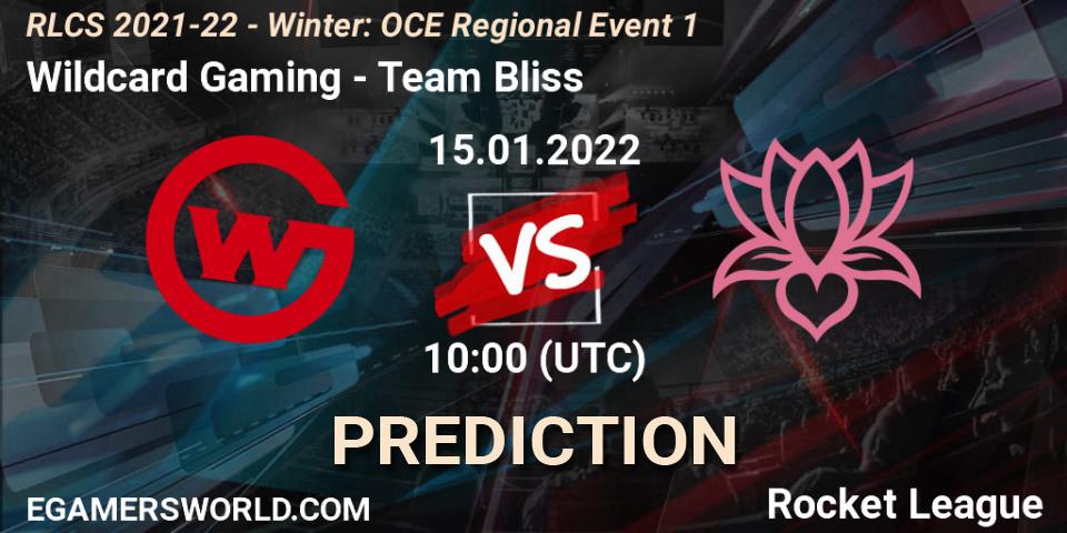 Wildcard Gaming проти Team Bliss: Поради щодо ставок, прогнози на матчі. 15.01.2022 at 10:00. Rocket League, RLCS 2021-22 - Winter: OCE Regional Event 1