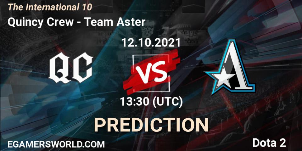 Quincy Crew проти Team Aster: Поради щодо ставок, прогнози на матчі. 12.10.2021 at 16:31. Dota 2, The Internationa 2021
