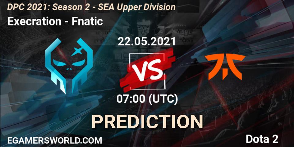 Execration проти Fnatic: Поради щодо ставок, прогнози на матчі. 22.05.2021 at 07:02. Dota 2, DPC 2021: Season 2 - SEA Upper Division