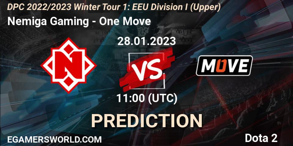 Nemiga Gaming проти One Move: Поради щодо ставок, прогнози на матчі. 28.01.2023 at 11:00. Dota 2, DPC 2022/2023 Winter Tour 1: EEU Division I (Upper)