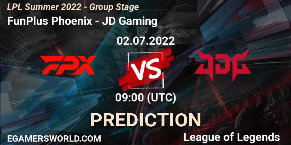 FunPlus Phoenix проти JD Gaming: Поради щодо ставок, прогнози на матчі. 02.07.2022 at 11:00. LoL, LPL Summer 2022 - Group Stage