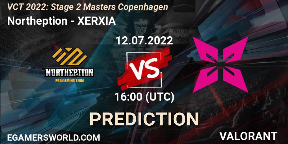 Northeption проти XERXIA: Поради щодо ставок, прогнози на матчі. 12.07.2022 at 16:35. VALORANT, VCT 2022: Stage 2 Masters Copenhagen