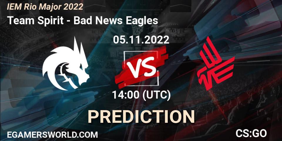 Team Spirit проти Bad News Eagles: Поради щодо ставок, прогнози на матчі. 05.11.2022 at 14:00. Counter-Strike (CS2), IEM Rio Major 2022