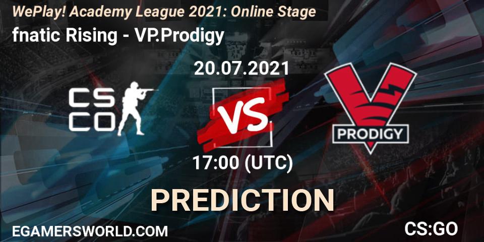 fnatic Rising проти VP.Prodigy: Поради щодо ставок, прогнози на матчі. 20.07.2021 at 17:35. Counter-Strike (CS2), WePlay Academy League Season 1: Online Stage