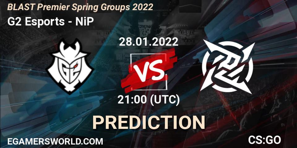 G2 Esports проти NiP: Поради щодо ставок, прогнози на матчі. 28.01.2022 at 21:00. Counter-Strike (CS2), BLAST Premier Spring Groups 2022