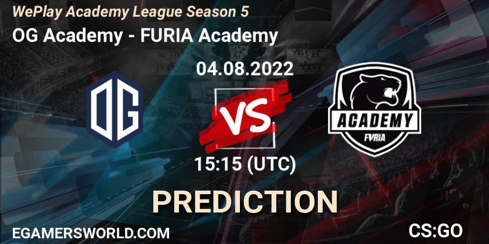 OG Academy проти FURIA Academy: Поради щодо ставок, прогнози на матчі. 04.08.2022 at 14:55. Counter-Strike (CS2), WePlay Academy League Season 5