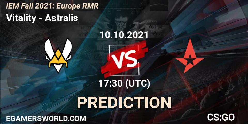 Vitality проти Astralis: Поради щодо ставок, прогнози на матчі. 10.10.2021 at 19:20. Counter-Strike (CS2), IEM Fall 2021: Europe RMR