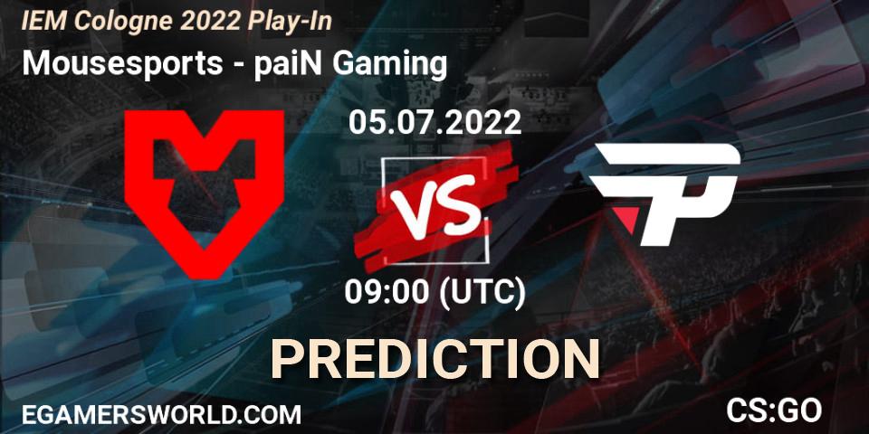 Mousesports проти paiN Gaming: Поради щодо ставок, прогнози на матчі. 05.07.2022 at 09:00. Counter-Strike (CS2), IEM Cologne 2022 Play-In