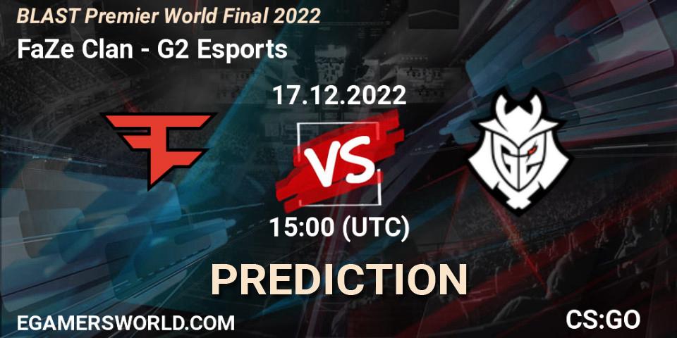 FaZe Clan проти G2 Esports: Поради щодо ставок, прогнози на матчі. 17.12.2022 at 16:05. Counter-Strike (CS2), BLAST Premier World Final 2022