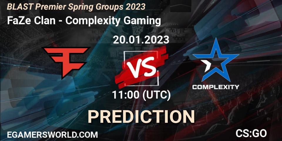 FaZe Clan проти Complexity Gaming: Поради щодо ставок, прогнози на матчі. 20.01.2023 at 11:00. Counter-Strike (CS2), BLAST Premier Spring Groups 2023