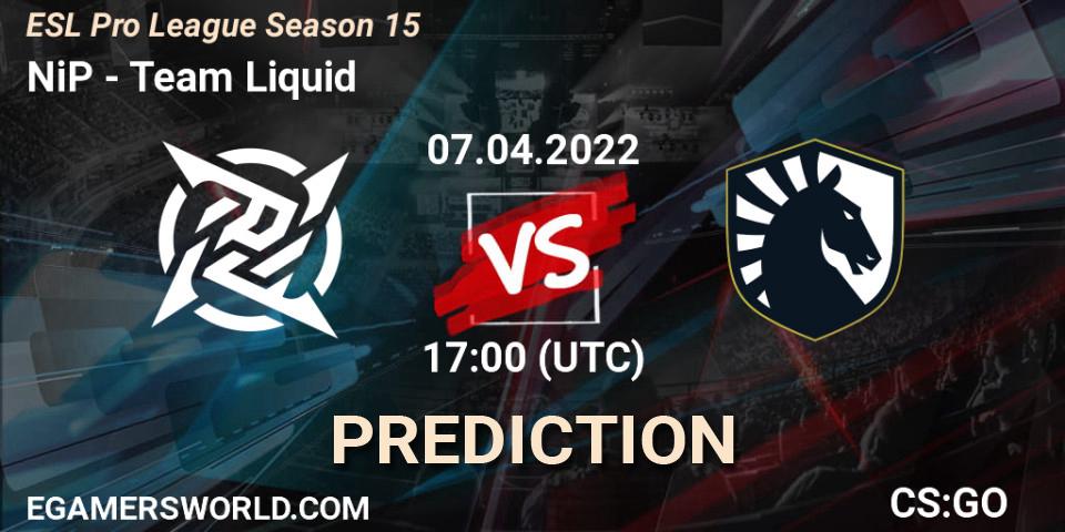 NiP проти Team Liquid: Поради щодо ставок, прогнози на матчі. 07.04.2022 at 17:00. Counter-Strike (CS2), ESL Pro League Season 15