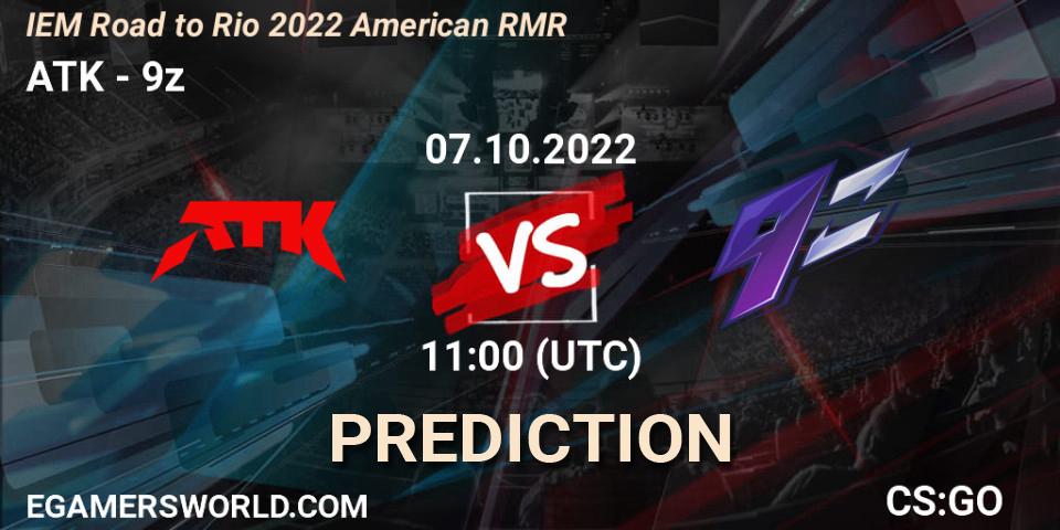 ATK проти 9z: Поради щодо ставок, прогнози на матчі. 07.10.2022 at 11:00. Counter-Strike (CS2), IEM Road to Rio 2022 American RMR