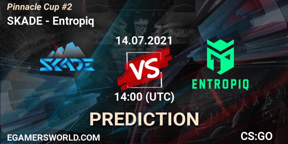 SKADE проти Entropiq: Поради щодо ставок, прогнози на матчі. 14.07.2021 at 14:35. Counter-Strike (CS2), Pinnacle Cup #2