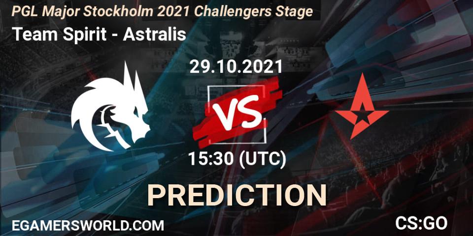 Team Spirit проти Astralis: Поради щодо ставок, прогнози на матчі. 29.10.2021 at 14:35. Counter-Strike (CS2), PGL Major Stockholm 2021 Challengers Stage