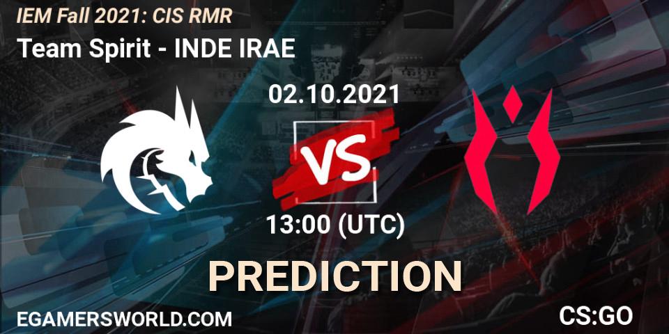 Team Spirit проти INDE IRAE: Поради щодо ставок, прогнози на матчі. 02.10.2021 at 13:00. Counter-Strike (CS2), IEM Fall 2021: CIS RMR