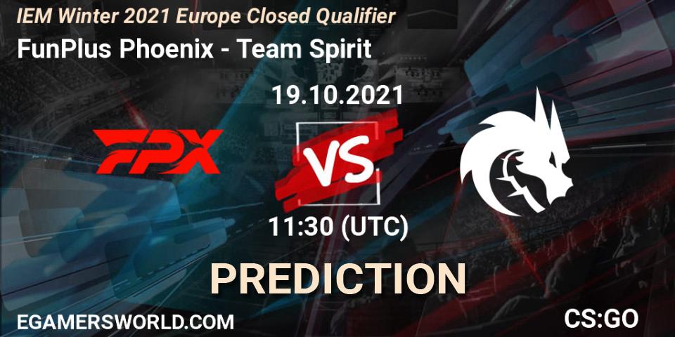 FunPlus Phoenix проти Team Spirit: Поради щодо ставок, прогнози на матчі. 19.10.2021 at 11:30. Counter-Strike (CS2), IEM Winter 2021 Europe Closed Qualifier