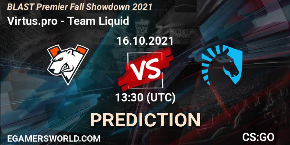 Virtus.pro проти Team Liquid: Поради щодо ставок, прогнози на матчі. 16.10.2021 at 17:45. Counter-Strike (CS2), BLAST Premier Fall Showdown 2021
