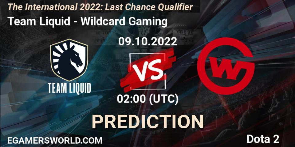 Team Liquid проти Wildcard Gaming: Поради щодо ставок, прогнози на матчі. 09.10.2022 at 02:01. Dota 2, The International 2022: Last Chance Qualifier