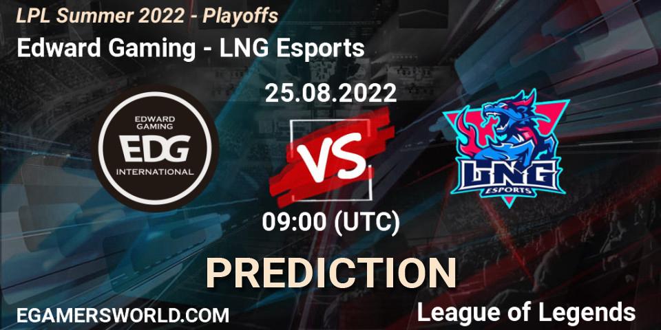 Edward Gaming проти LNG Esports: Поради щодо ставок, прогнози на матчі. 25.08.2022 at 09:00. LoL, LPL Summer 2022 - Playoffs