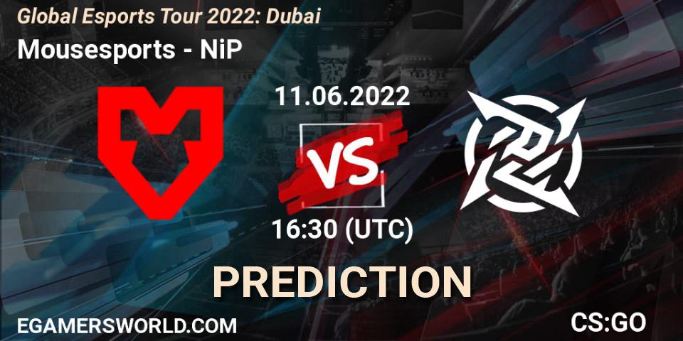 Mousesports проти NiP: Поради щодо ставок, прогнози на матчі. 11.06.2022 at 16:30. Counter-Strike (CS2), Global Esports Tour 2022: Dubai