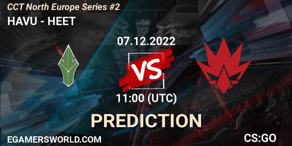 HAVU проти HEET: Поради щодо ставок, прогнози на матчі. 07.12.2022 at 11:00. Counter-Strike (CS2), CCT North Europe Series #2