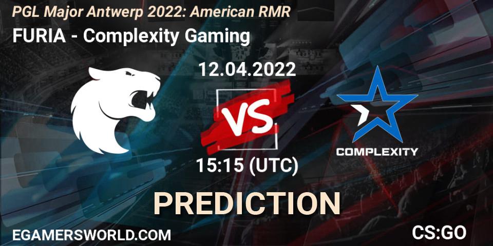FURIA проти Complexity Gaming: Поради щодо ставок, прогнози на матчі. 12.04.2022 at 15:25. Counter-Strike (CS2), PGL Major Antwerp 2022: American RMR