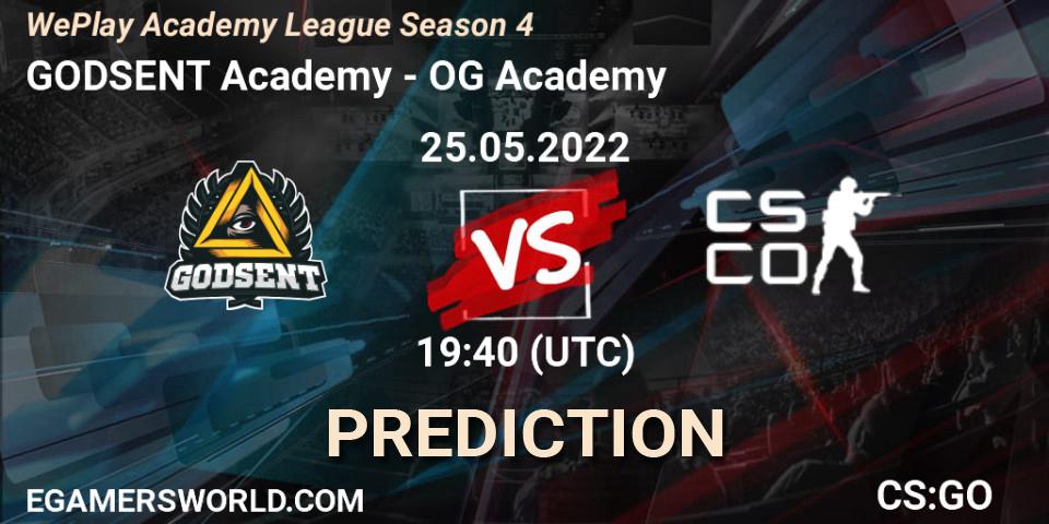 GODSENT Academy проти OG Academy: Поради щодо ставок, прогнози на матчі. 25.05.2022 at 17:55. Counter-Strike (CS2), WePlay Academy League Season 4