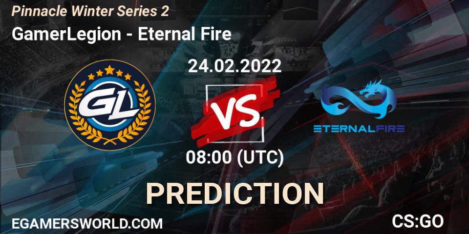 GamerLegion проти Eternal Fire: Поради щодо ставок, прогнози на матчі. 24.02.2022 at 08:00. Counter-Strike (CS2), Pinnacle Winter Series 2
