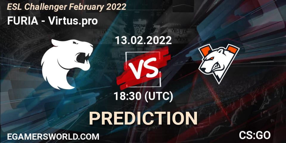 FURIA проти Virtus.pro: Поради щодо ставок, прогнози на матчі. 13.02.2022 at 18:30. Counter-Strike (CS2), ESL Challenger February 2022