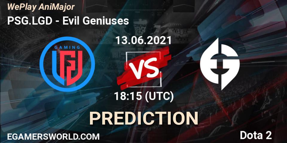 PSG.LGD проти Evil Geniuses: Поради щодо ставок, прогнози на матчі. 13.06.2021 at 18:15. Dota 2, WePlay AniMajor 2021