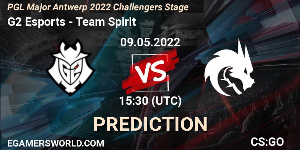 G2 Esports проти Team Spirit: Поради щодо ставок, прогнози на матчі. 09.05.2022 at 15:30. Counter-Strike (CS2), PGL Major Antwerp 2022 Challengers Stage