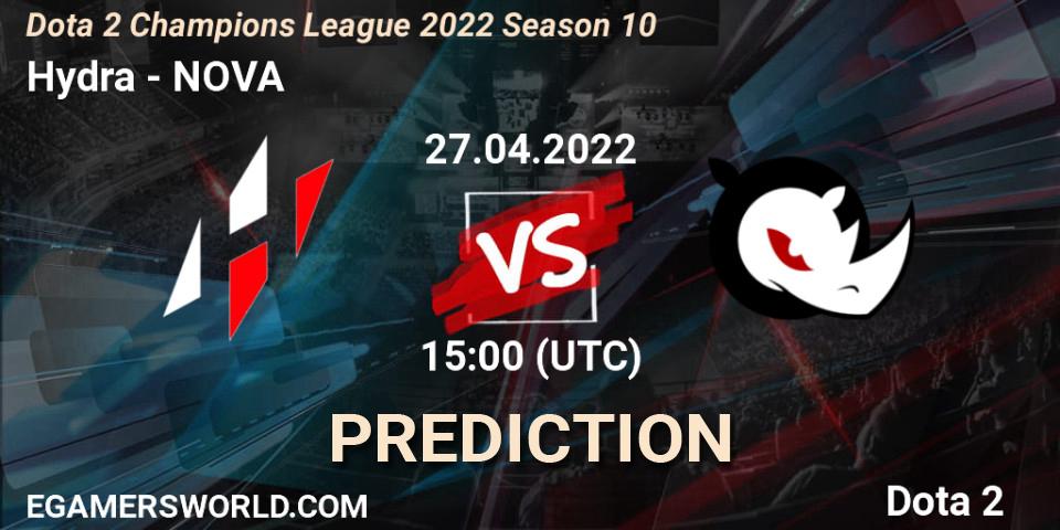 Hydra проти NOVA: Поради щодо ставок, прогнози на матчі. 27.04.2022 at 15:00. Dota 2, Dota 2 Champions League 2022 Season 10 