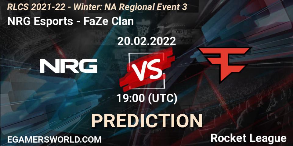 NRG Esports проти FaZe Clan: Поради щодо ставок, прогнози на матчі. 20.02.2022 at 19:00. Rocket League, RLCS 2021-22 - Winter: NA Regional Event 3
